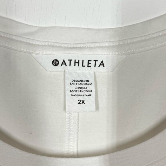 NEW Athleta Stratus II Tee Plus Size 2X White Scoop Neck Activewear Athleisure - Picture 10 of 11